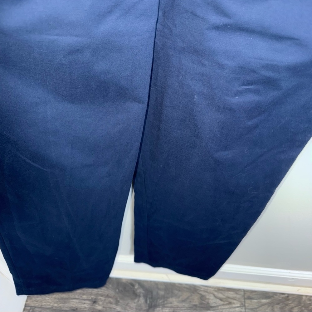 Everlane Sleeveless V-Neck Jumpsuit-Pockets-Navy Blue-Cotton Blend-Size 12-NWT - Picture 4 of 11